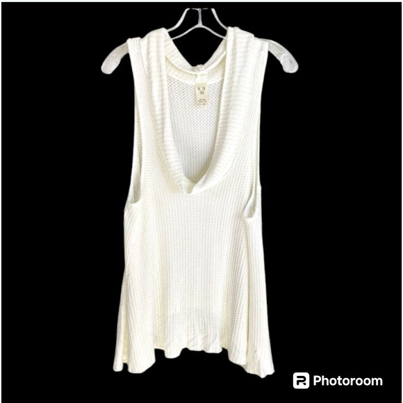 We‎ the Free Tank Top Women Sz M Sleeveless Waffle Knit Loose Fit Lagenlook - Picture 2 of 9